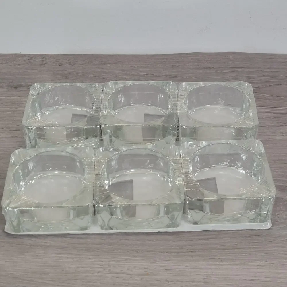 Ikea Glass Square Tealight Votive Candle Holder 3 Pack Set Of 2 NEW